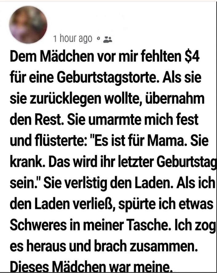 Ich bezahlte die Torte eines fremden Mädchens – was sie mir danach hinterließ, veränderte meine Sicht auf vieles