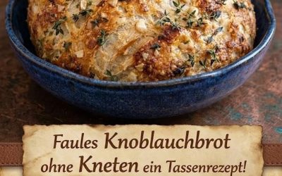Mein faules Brotrezept, dieses Knoblauchbrot ohne Kneten backe ich immer wieder