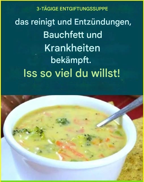 Die 3-Tage-Detox-Suppe, die Entzündungen, Bauchfett und Krankheiten reinigt und bekämpft. Iss so viel du willst