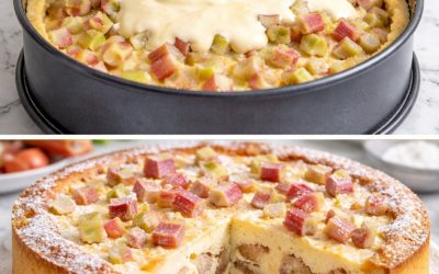 🥧✨ Rhabarberkuchen mit Schmand – so schmeckt die Rhabarberzeit! Ein einfacher Kuchen mit feiner Creme, frischem Rhabarber und ganz viel Geschmack! 💛 🥧 Rhabarberkuchen mit Schmand