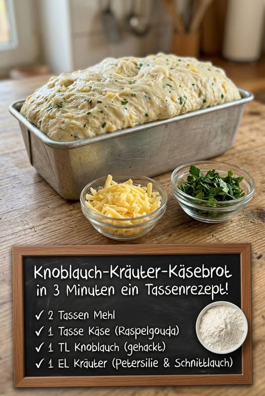 Knoblauch Kräuter Käsebrot in 3 Minuten