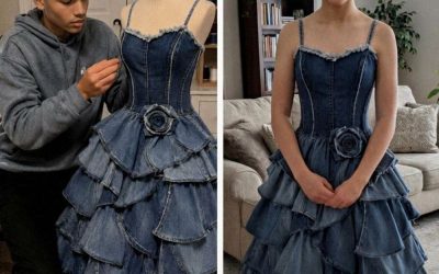 Meine Stiefmutter weigerte sich, mein Ballkleid zu bezahlen, also nähte mein Bruder eins aus den alten Jeans unserer verstorbenen Mutter.