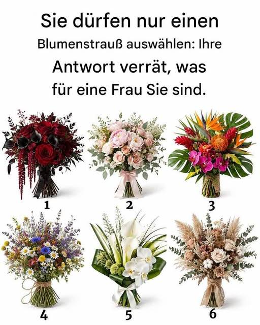 Sie dürfen nur einen Blumenstrauß auswählen