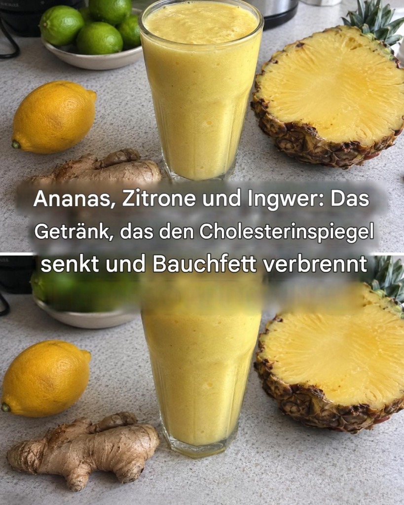 Ananas, Zitrone und Ingwer: Das heilende Getränk, das Bauchfett verbrennt