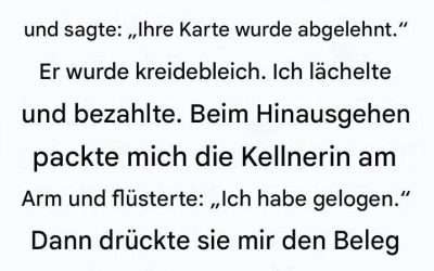 Ein unvergessliches Datum: Wie eine einfache Geste der Freundlichkeit alles veränderte