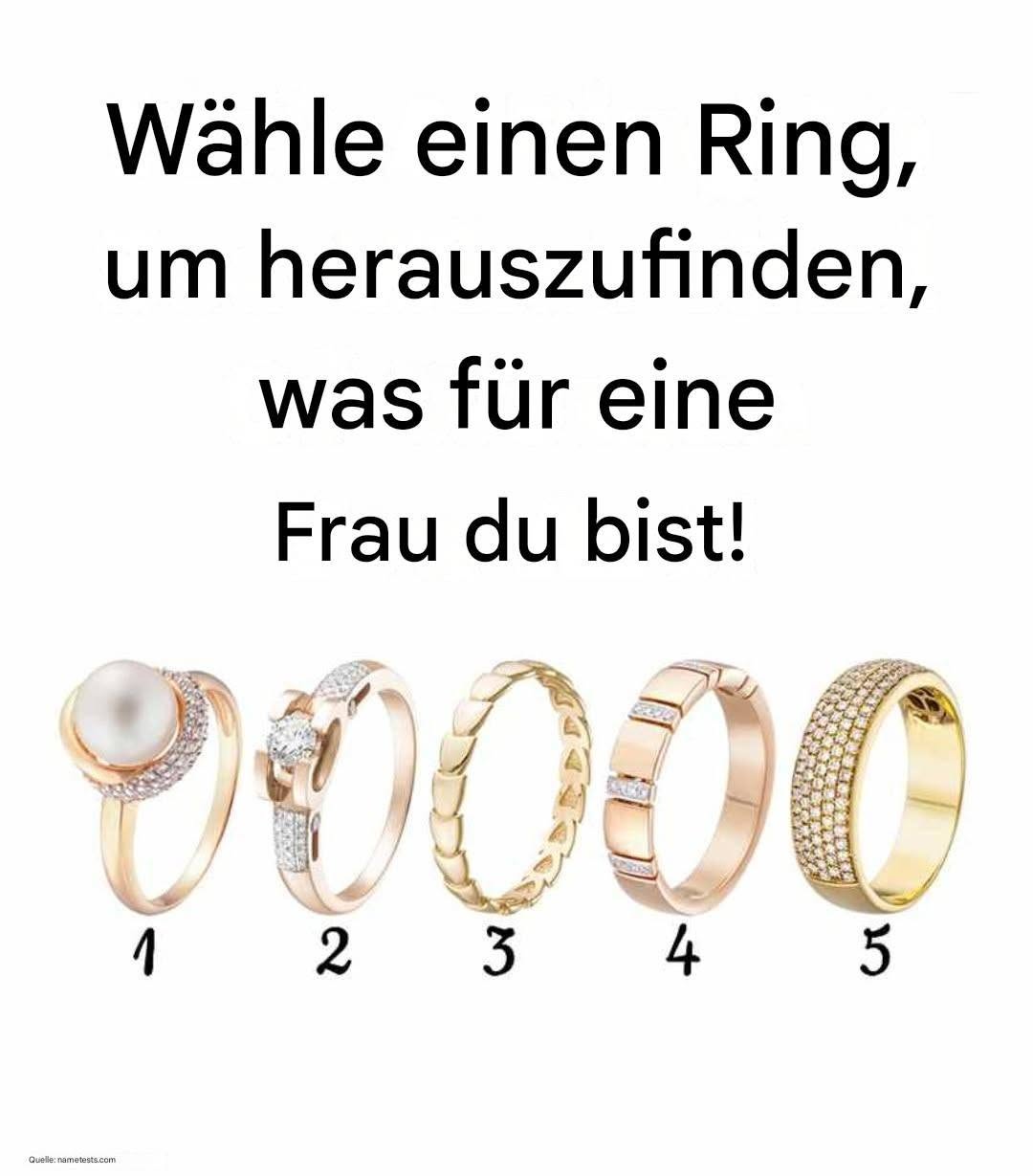 Wähle einen Ring und finde heraus, welcher Frauentyp du bist.