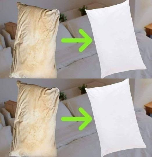 So reinigen Sie verschmutzte Kopfkissen, damit sie wieder weiß sind und gut riechen.