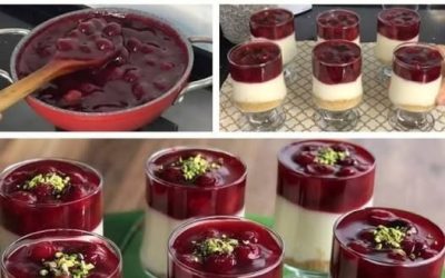 Kirschcreme-Dessertbecher