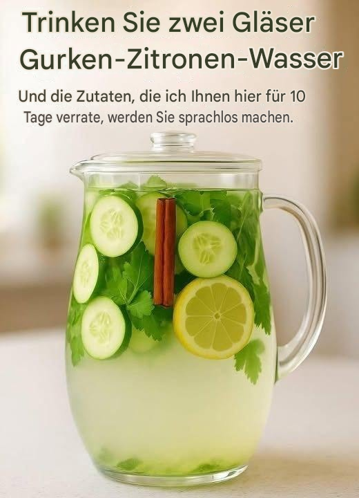 Gurken-, Zitronen- und Zimtwasser: Das natürliche Heilmittel, für das Ihr Körper Ihnen danken wird.