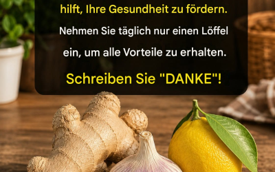 Geriebener Ingwer + Zwiebel + Knoblauch + Zitronensaft. 🌿Nur ein Teelöffel … und Ihr Körper wird den Unterschied spüren. 👉Entdecken Sie,
