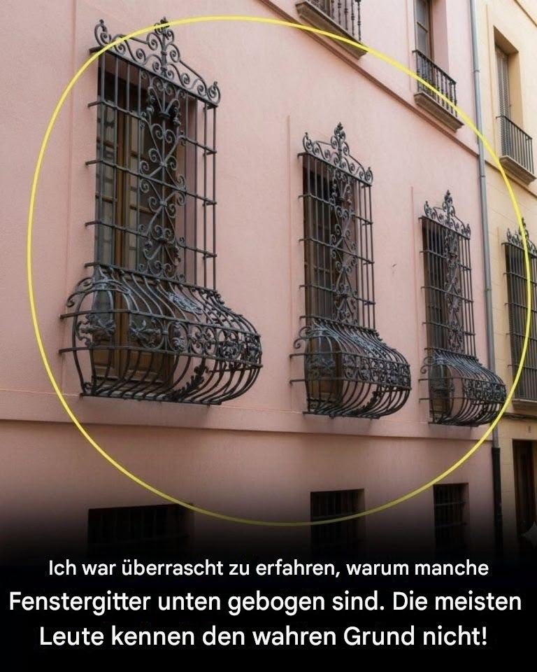 Warum sind manche Fenstergitter unten gebogen?