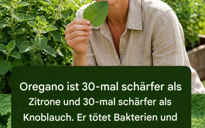 Oregano ist 30-mal schärfer als Zitrone und 30-mal schärfer als Knoblauch. Er tötet Bakterien und Pilze ab. Ich gebe dir das Rezept im Austausch für ein einfaches „Okay“.