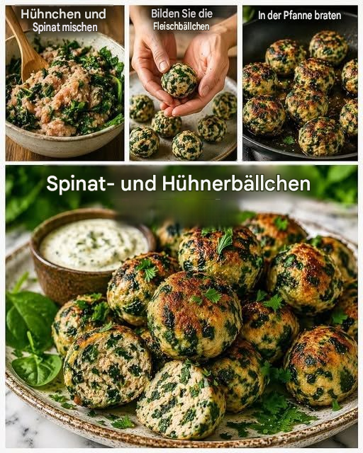 Boulettes d’Épinards au Poulet Maison